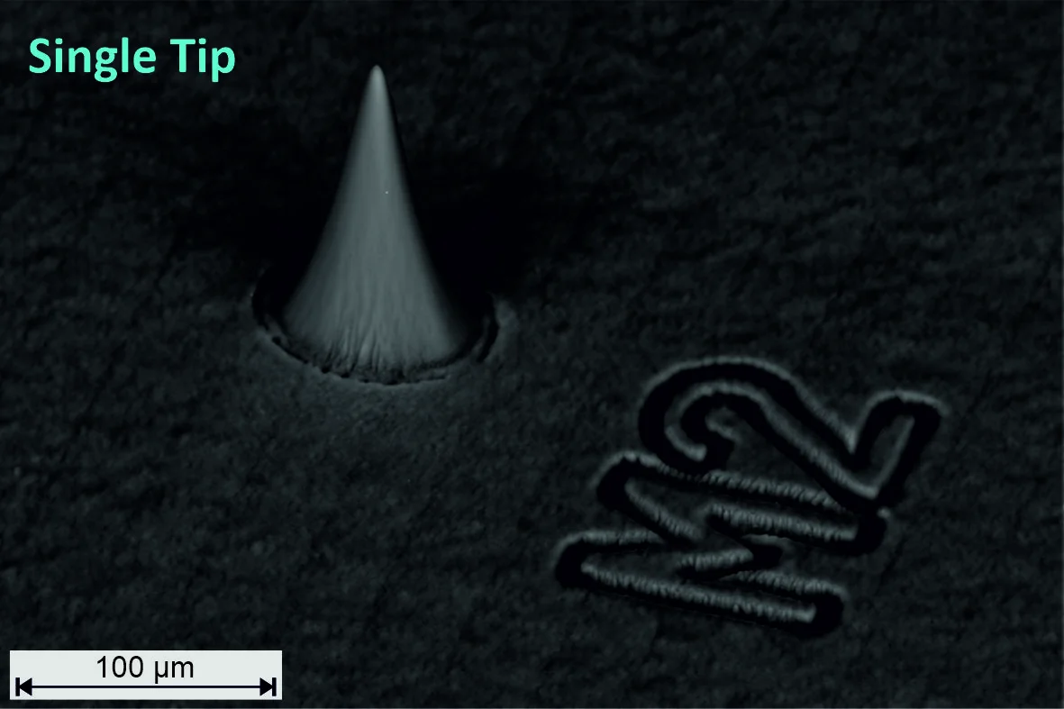 The shape and surface of the individual tips is already so good that very little post-processing is required in the FIB - an enormous time saving!