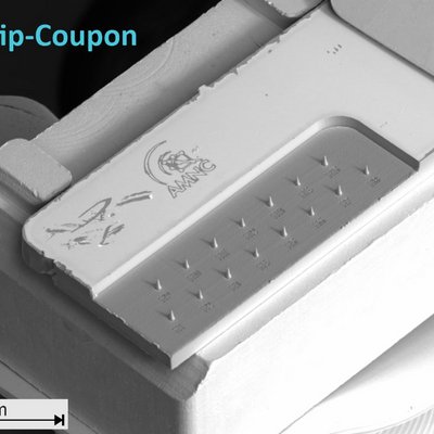 The coupon with 15 individual tips was machined out of the solid material using only the fs laser.